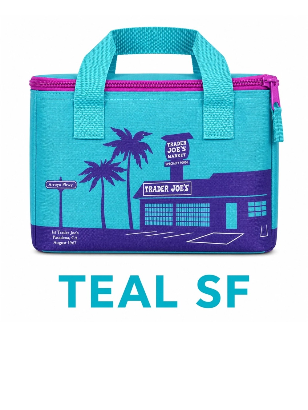 Trader Joe's Teal Mini Insulated Lunch Bag Teal SF
